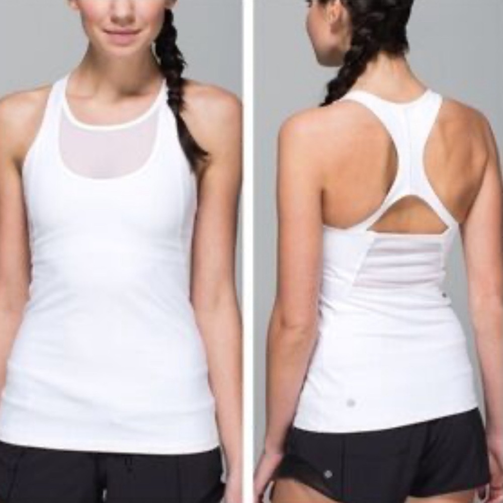 Lulu Lemon Tank with Built-in Sports Bra in White